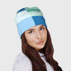 Шапка Мятное небо колор-блок, цвет: 3D-принт — фото 2