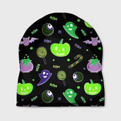 Шапка Halloween black pumpkin pattern, цвет: 3D-принт