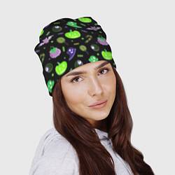 Шапка Halloween black pumpkin pattern, цвет: 3D-принт — фото 2