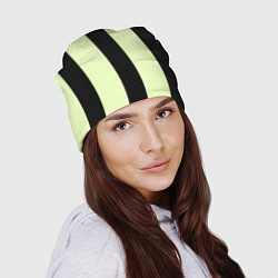 Шапка Color light green black line, цвет: 3D-принт — фото 2