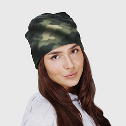 Шапка Камуфляжная ткань с дымом, цвет: 3D-принт — фото 2