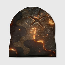 Шапка Искры в разломах на камуфляже, цвет: 3D-принт
