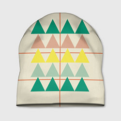 Шапка Абстрактный лес - треугольники на светлом, цвет: 3D-принт