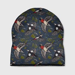 Шапка Дятлы и цветы, цвет: 3D-принт