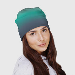 Шапка Градиент серо-зеленый, цвет: 3D-принт — фото 2