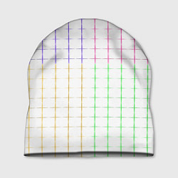 Шапка Color white multicolored stripes, цвет: 3D-принт