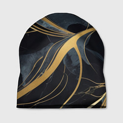 Шапка Мраморный узор с золотыми полосками, цвет: 3D-принт