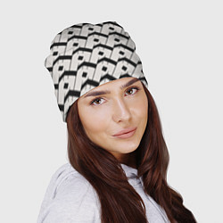 Шапка Три буквы: чёрные, цвет: 3D-принт — фото 2