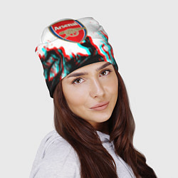 Шапка Arsenal огонь глитч, цвет: 3D-принт — фото 2