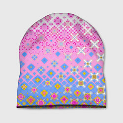 Шапка Розово-голубой узор, цвет: 3D-принт