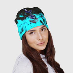 Шапка ФК Тоттенхэм голубой огонь, цвет: 3D-принт — фото 2