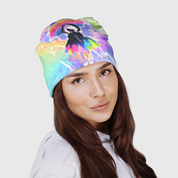 Шапка Девочка под дождём арт, цвет: 3D-принт — фото 2