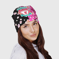 Шапка Liverpool весенние цветы, цвет: 3D-принт — фото 2