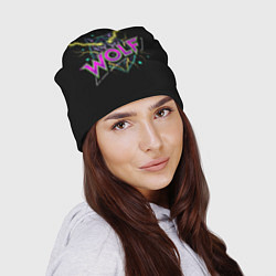 Шапка Голова волка со светящимися желтыми глазами, цвет: 3D-принт — фото 2