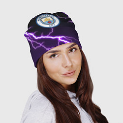 Шапка Манчестер молнии шторм неон, цвет: 3D-принт — фото 2