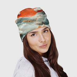 Шапка Японский пейзаж абстракция, цвет: 3D-принт — фото 2