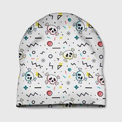 Шапка Паттерн с черепами и геометрическими фигурами на Х
