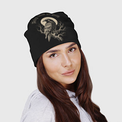 Шапка Ворона сидит на ветке на фоне полной луны, цвет: 3D-принт — фото 2
