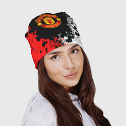 Шапка Манчестер Юнайтед краски абстрактные, цвет: 3D-принт — фото 2