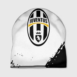 Шапка Ювентус краски черно белые всплеск, цвет: 3D-принт
