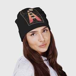 Шапка Винтажный маяк ночью с луной и звездами, цвет: 3D-принт — фото 2