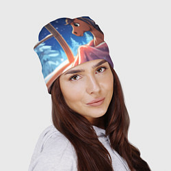 Шапка Лошадка зимней звездной ночью, цвет: 3D-принт — фото 2
