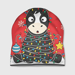 Шапка Лошадка в новогодних огоньках