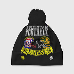 Шапка с помпоном American football, цвет: 3D-черный