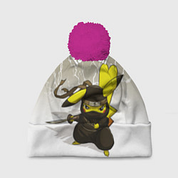 Шапка с помпоном Pikachu, цвет: 3D-малиновый