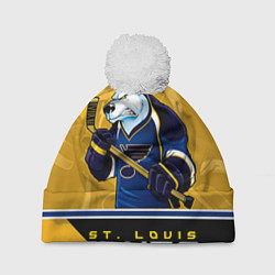 Шапка с помпоном St. Louis Blues, цвет: 3D-белый