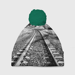 Шапка с помпоном Железная дорога, цвет: 3D-зеленый