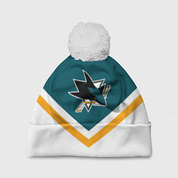 Шапка с помпоном NHL: San Jose Sharks, цвет: 3D-белый