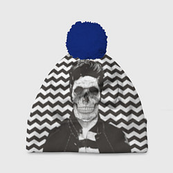 Шапка с помпоном Мертвый модник, цвет: 3D-тёмно-синий