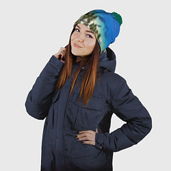 Шапка с помпоном Таиланд, цвет: 3D-зеленый — фото 2