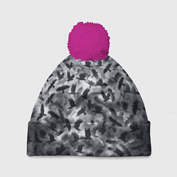 Шапка с помпоном Вороны, цвет: 3D-малиновый
