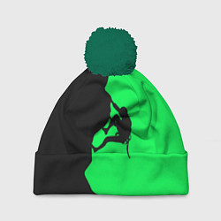 Шапка с помпоном Крепкий скалолаз, цвет: 3D-зеленый