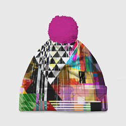 Шапка с помпоном RGB Geometry, цвет: 3D-малиновый