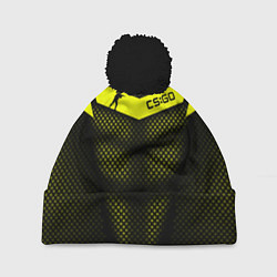 Шапка с помпоном CS:GO Yellow Carbon, цвет: 3D-черный
