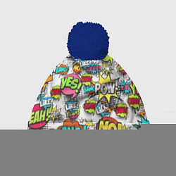 Шапка с помпоном Pop art Fashion, цвет: 3D-тёмно-синий