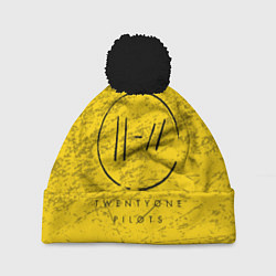 Шапка с помпоном 21 Pilots: Yellow Grunge, цвет: 3D-черный