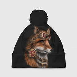 Шапка с помпоном Королевский лис, цвет: 3D-черный