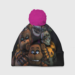 Шапка с помпоном Five Nights at Freddy's, цвет: 3D-малиновый