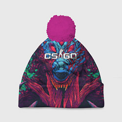 Шапка с помпоном CS:GO Hyper Beast, цвет: 3D-малиновый