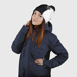 Шапка с помпоном Черная фурия, цвет: 3D-черный — фото 2