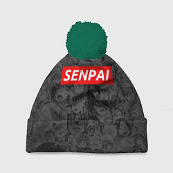 Шапка с помпоном SENPAI, цвет: 3D-зеленый