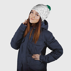 Шапка с помпоном Белые мыши, цвет: 3D-зеленый — фото 2