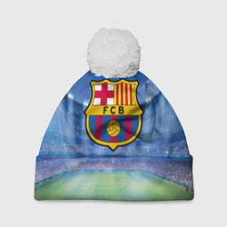 Шапка с помпоном FC Barcelona, цвет: 3D-белый
