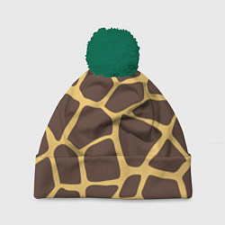 Шапка с помпоном Окрас жирафа, цвет: 3D-зеленый
