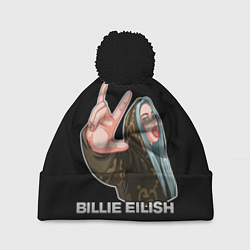 Шапка с помпоном BILLIE EILISH, цвет: 3D-черный