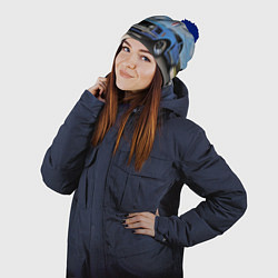 Шапка с помпоном Mustang, цвет: 3D-тёмно-синий — фото 2